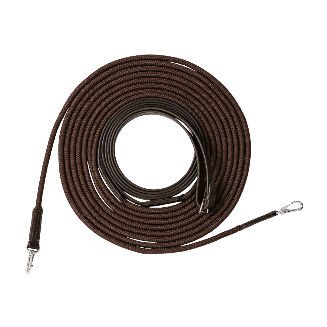 Longues rênes 10m cuir/corde Riding World
